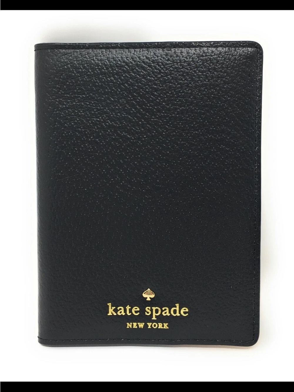 kate spade Black Passport Cover with Gold Logo